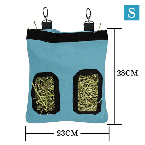 Rabbit Hay Bag Feeder Small Pet Rat Food Hanging Storage Feeding Pouch Slow Eat