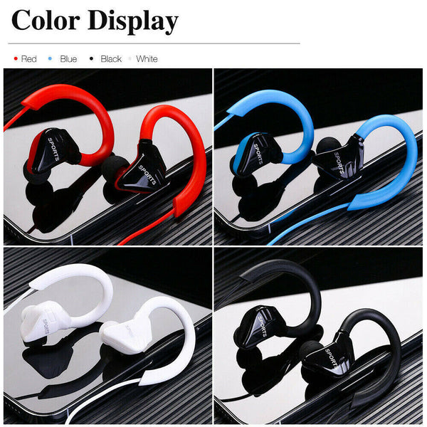 Sports Ear Hook Run Headphone Earbuds Aux 3.5mm Jack In Ear Earphones With Mic