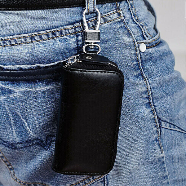 Key Holder Bag Leather Case Ring Wallet Car Unisex Pouch Keychains AU Stock NEW