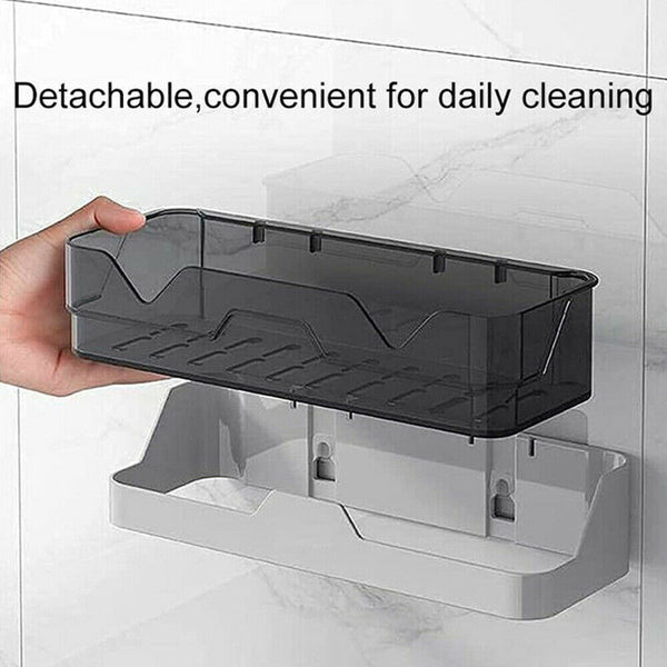 Wall Mount Big Shower Caddy Bathroom Storage Shelf Holder Rack Organiser Kitchen