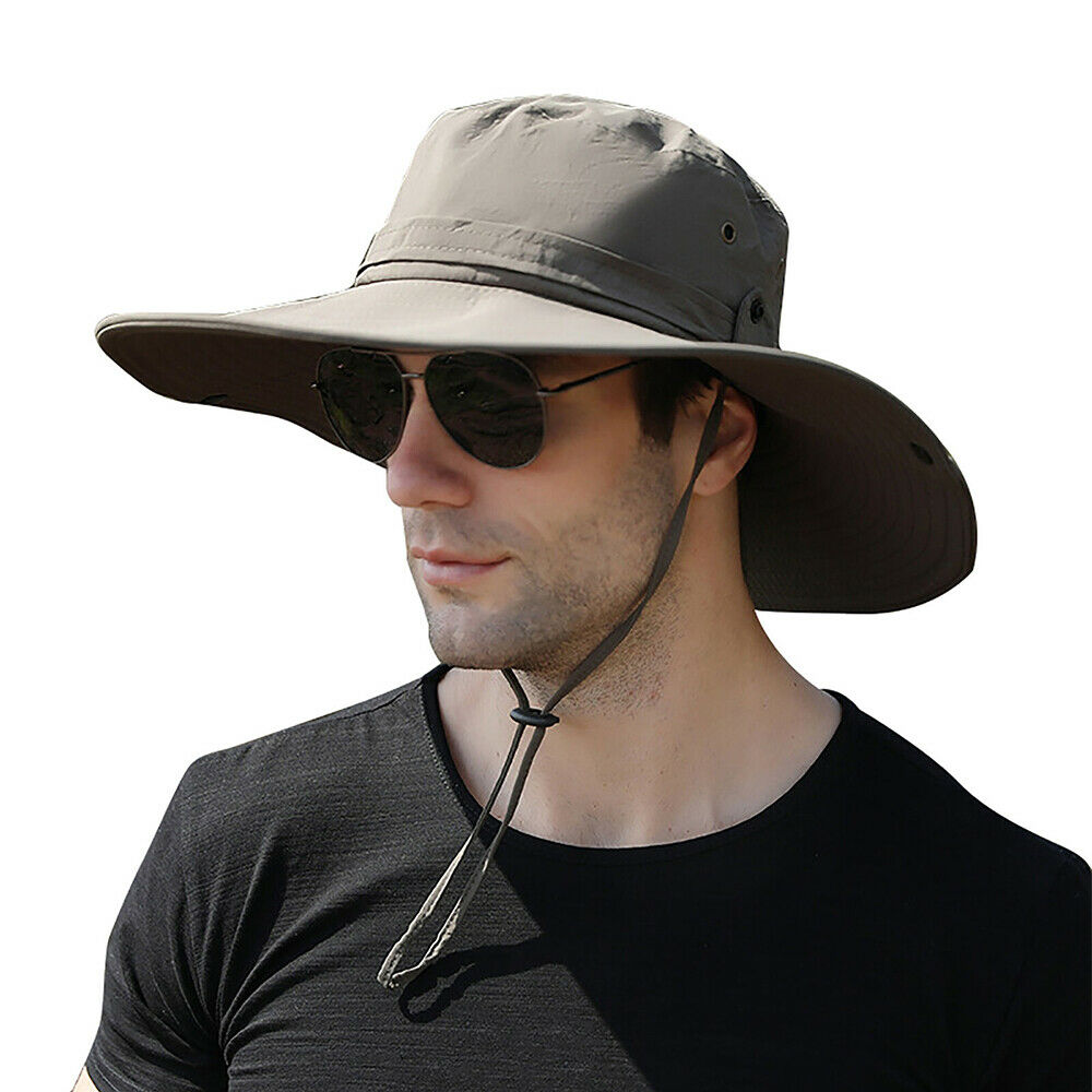 Outdoor UV Protection Sun Hat Wide Brim Cap Quick-Drying Hat for Fishing Hiking