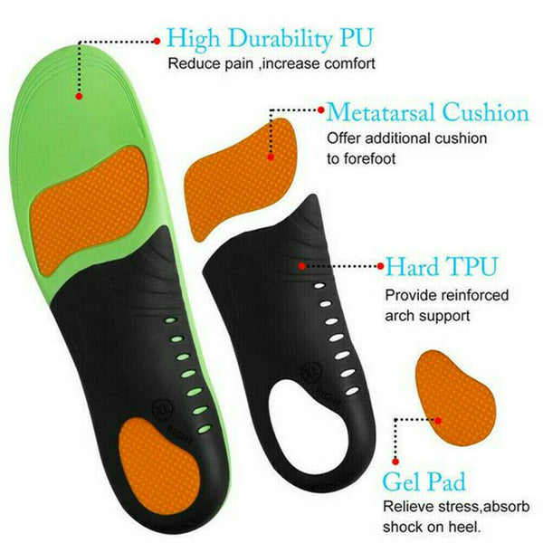 Pair Insole Orthotic Arch Support Shoe Flat Feet Correct Pad Pain Relief Plantar