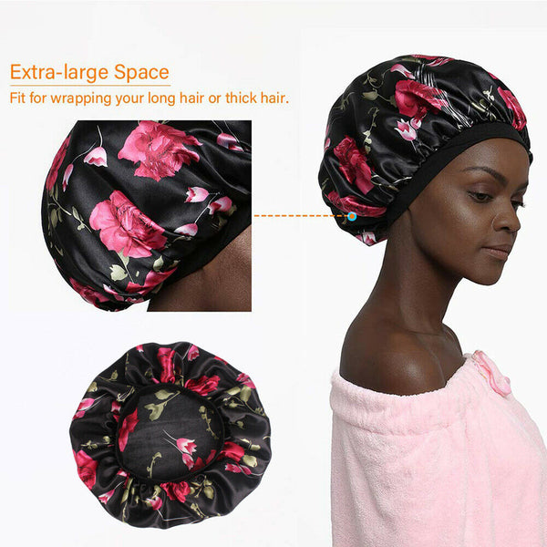 Women's Sleep Cap Nightcap-C2 Sleeping Bonnet Elastic Care Hot Hair Hat Satin