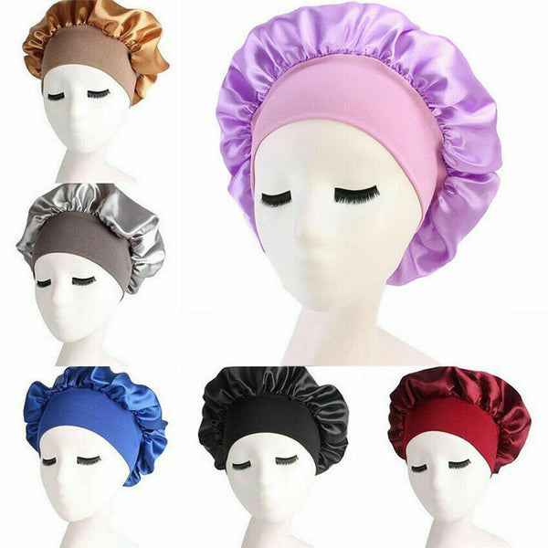 Women's Sleep Hair Hat Care Elastic Satin/Silk Sleeping Bonnet Night Soft Cap