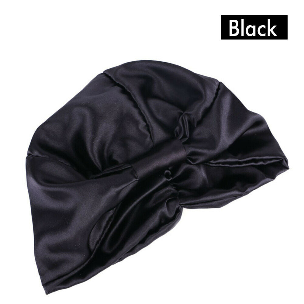 Womens Pure Silk Sleeping Cap Sleep Hat Night Hair Styling Care Bonnet Wrap