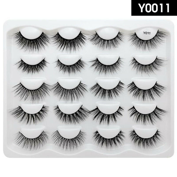 5/10Pairs 3D Mink Natural Thick False Eyelashes Eye Lashes Makeup Extension Hot