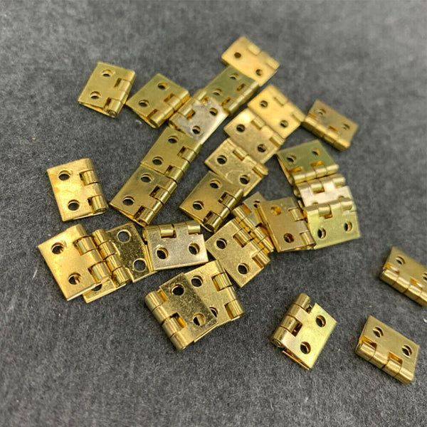 5-20Pcs Gold Pure Copper Small Mini Cabinet Drawer Butt Hinge 10*8MM DIY Craft