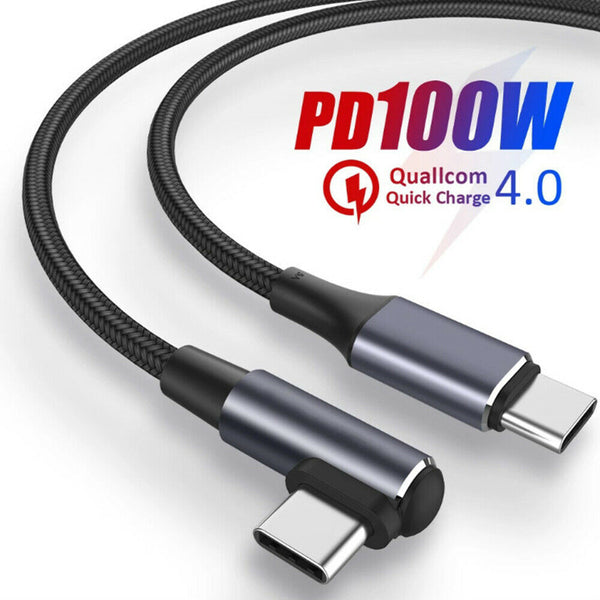 PD 100W 5A USB C To USB C Fast Charger Dual Type C Charging Data Sync USB Cable