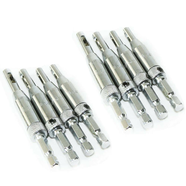 4/8X Self-Centering Hex Shank Drill Bit Door Hinge Hole Puncher Woodworking Tool