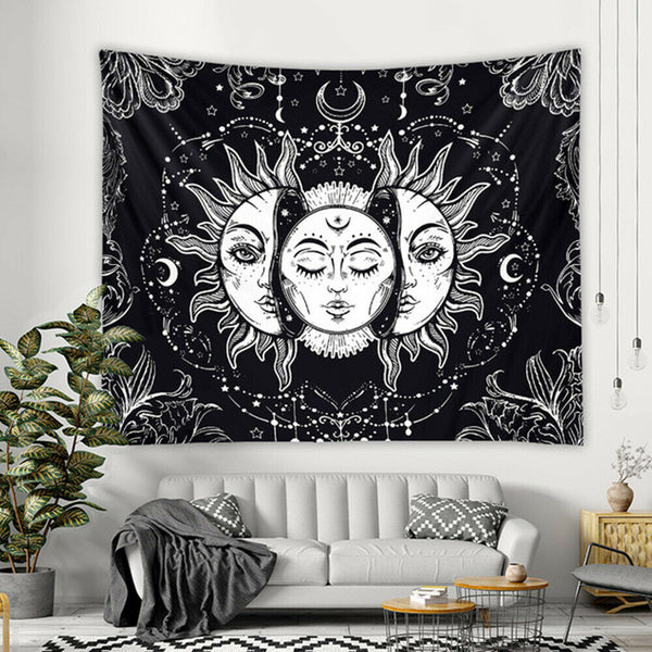 Tarot Psychedelic Tapestry Wall Hanging Sun Moon Blanket Bedspread Room Decor