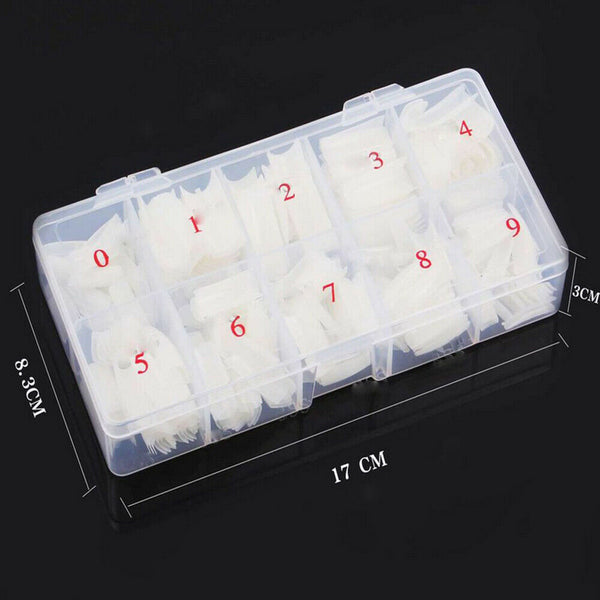 500PCS/ Box Clear Solid Natural French False Acrylic Nail Art Tips UV Gel DIY