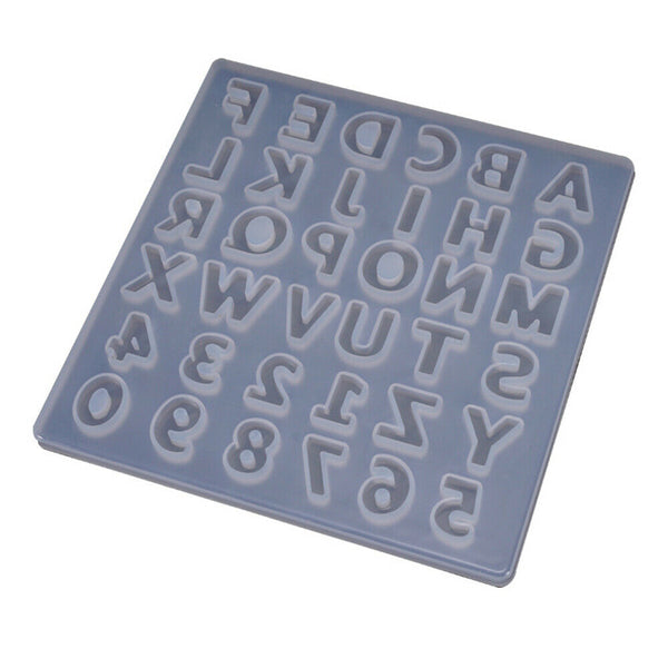 Alphabet Number Silicone Pendant Mold Necklace Jewelry Resin Mould Casting Craft