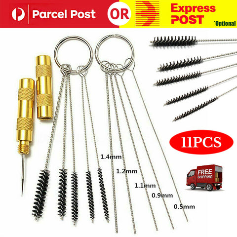 11pcs Airbrush Cleaning Needle Brush Accessories Kit for Spray Gun Cleaner