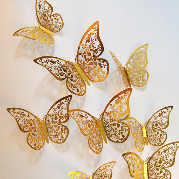 3D Butterfly Wall Decals Stickers Removable Kids Nursery Decoration DIY 12PCS