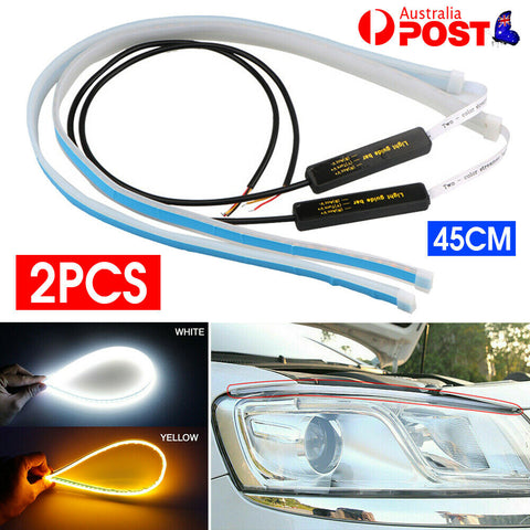 2x Sequential LED Strip Indicator Turn Signal DRL Daytime Running Lights 45cm AU