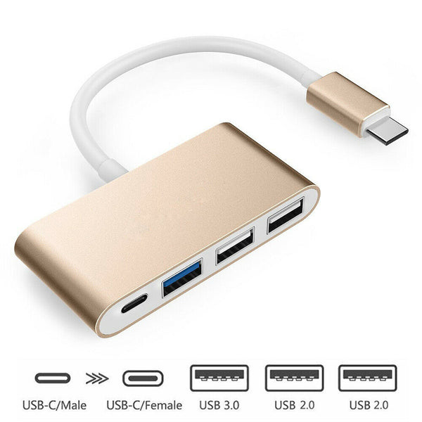 Type C USB-C 3.1 to 4-Port Hub USB 3.0 2.0 Charging Adapter For Thunderbolt AU