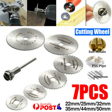 7PCS HSS Circular Saw Blade Set For Drill Dremel Rotary Tool Cutting Wheel Discs