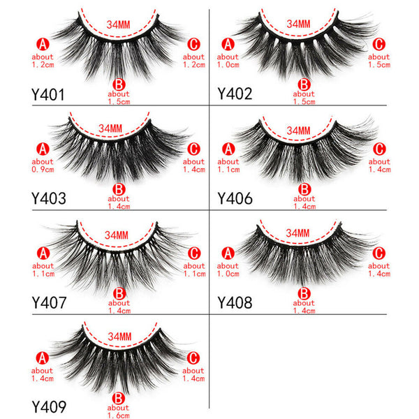 10Pairs 3D Mink Natural Thick False Eyelashes Curly Eye Lashes Makeup Extension