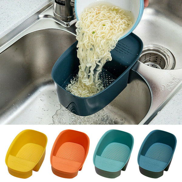 Sink Mounted Strainer Basket Multifunctional Kitchen Storage Rack Drain Shelf