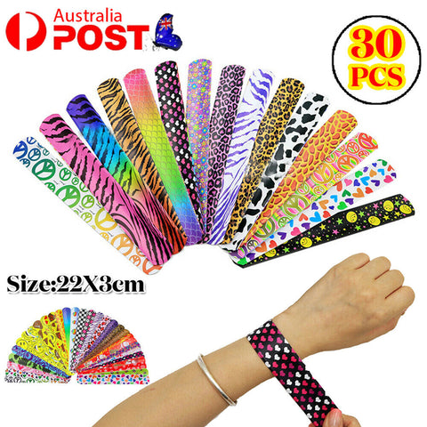 30 PCS Wrist Snap Slap Bands Kid Party Favor Novelty Toys Boy Girl NEW YEAR Gift