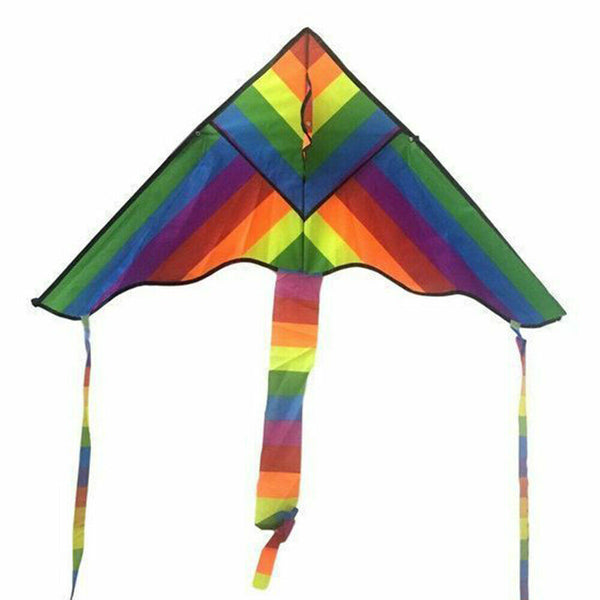 2 x Rainbow Triangle Kite Outdoor Children Fun Sports Kids Toys Gift Air Fly