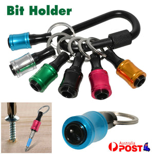 6Pc 1/4" Hex Shank Quick Release Keychain Screwdriver Drill Bit Holder Extension