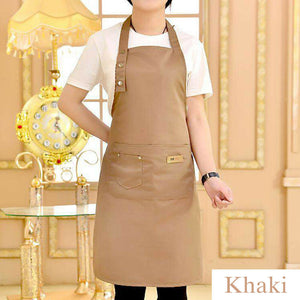 AU Canvas Pocket Apron Adjustable Baking Chefs Kitchen Coffee Cooking BBQ