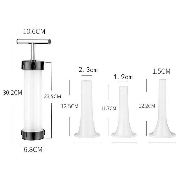 Manual Sausage Machine Meat Stuffer Filler Hand Operated Salami Maker & Funnel