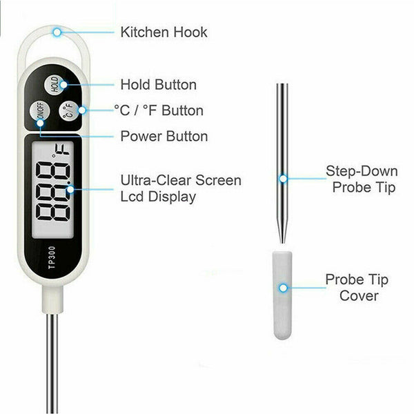 2X Digital Cooking Food Meat Kitchen Thermometer Meat Stab Probe Temperature AU