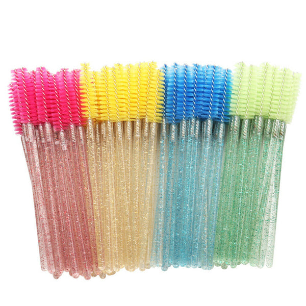 UP TO 100x Disposable Glitter Mascara Wands Lash Brush Eyelash Extensions Makeup