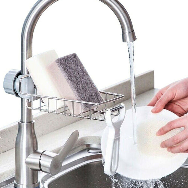 Kitchen Sink Faucet Shelf Sponge Dish Cloth Rack Holder Racks Storage Organizer