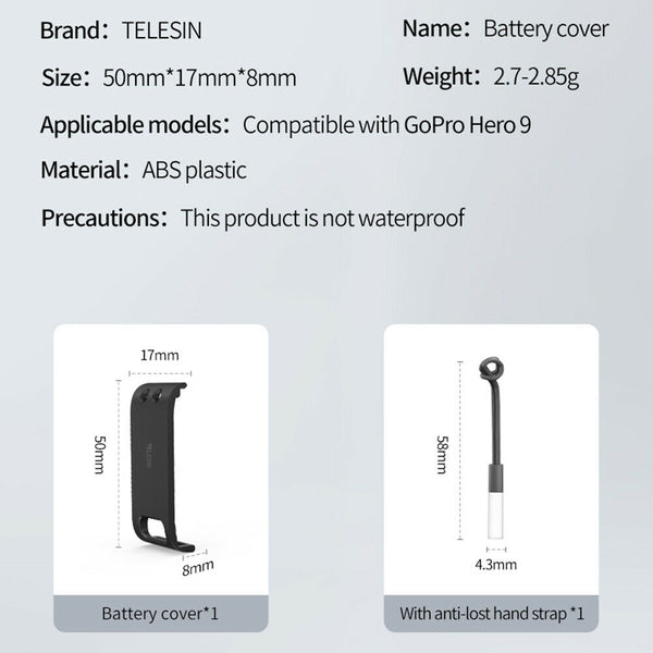 Battery Cover for GoPro Hero 9 Black Charging Port Adapter Side Cover Repair