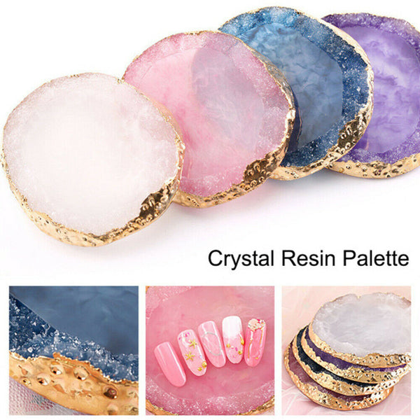 Colorful Resin Painting Gel Palette Nail Art Polish Agate Mix Stirring Plate