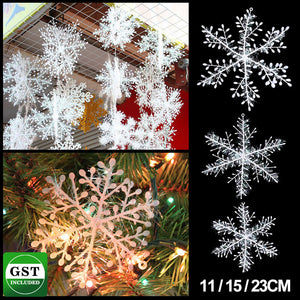 30/60PCS White Snowflake Bunting Garland Hanging Christmas Party Decorations