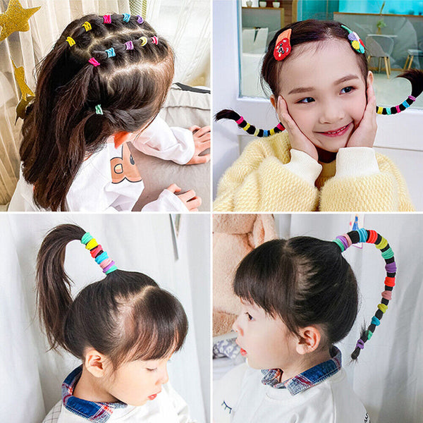 50/100Pcs Girls Mini Hair  Ties  Elastic Hairbands Kids Cute Baby Shower Gift