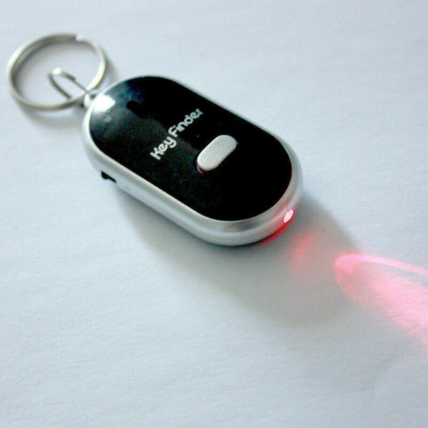 2PCS Black/White Whistle Key Finder Wireless Beep LED Locator Anti-Lost Trackers