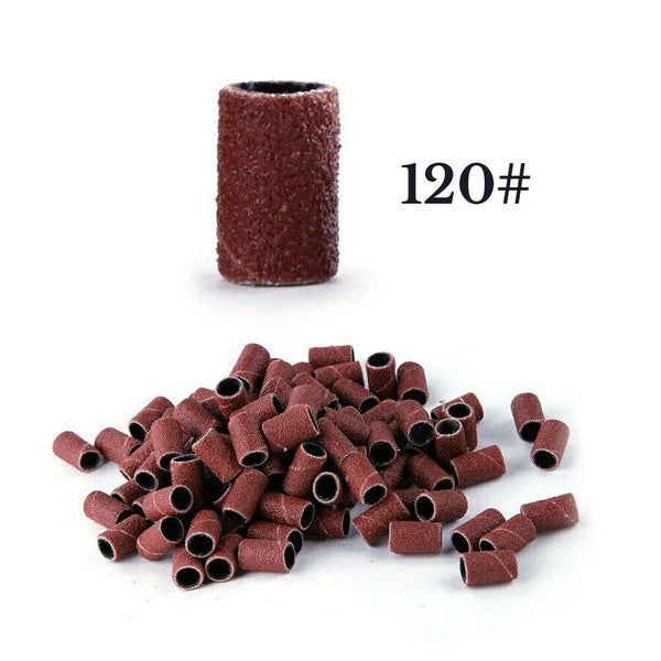 100PCS Nail Sanding Bands 80 120 240 for Electric Drill Machines Filing Bits