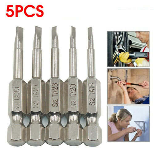 5 Pcs Magnetic S2 Alloy Steel Triangle Head Screwdriver Bit 50mm 1/4 Hex Shank