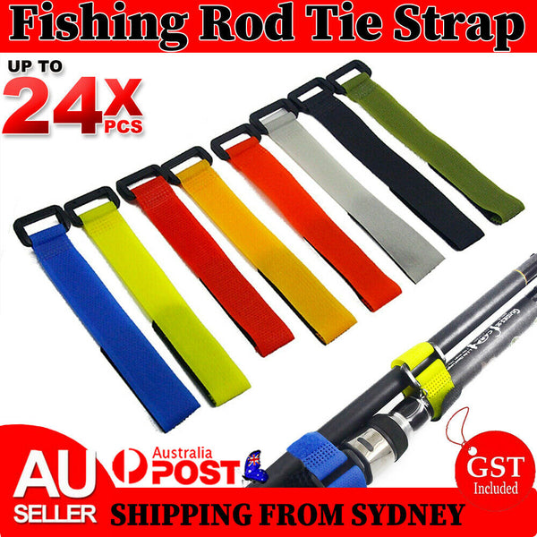 Fishing Rod Tie Strap Tackle Wrap Band Pole Holder Fastener Fish Accessory