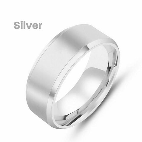 Titanium Stainless Steel 8mm Brushed Finish Men Women Wedding Band Spinner Ring