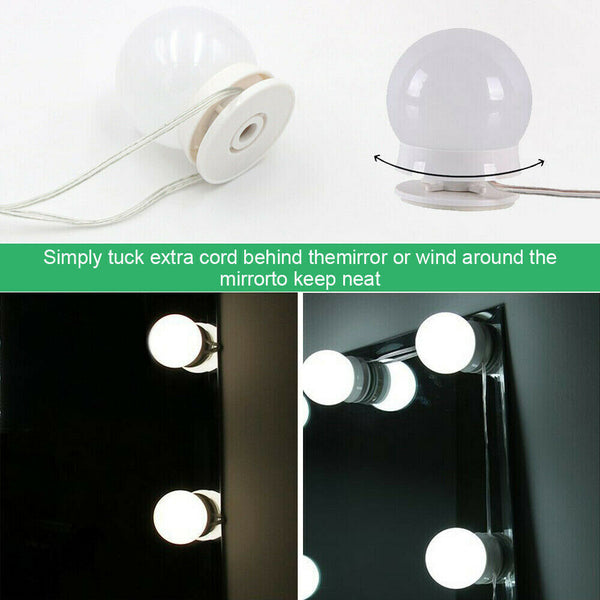 10Bulbs Dimmable Make Up Mirror Light Kit Vanity Light Makeup USB Lamp Hollywood