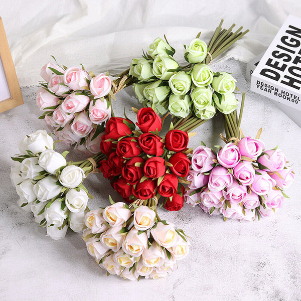 18x of imitation roses bridal bouquets wedding holiday home highend Party Decor