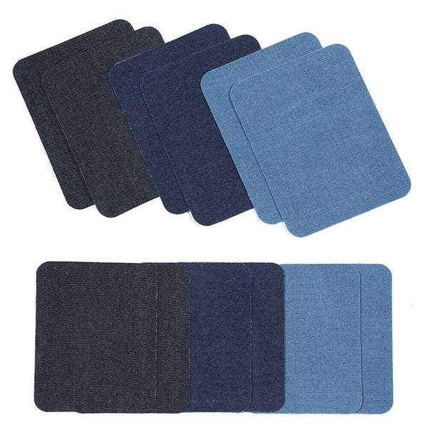 12pcs Assorted Iron On Denim Fabric Mending Patches Repair Kits For Denim Jeans