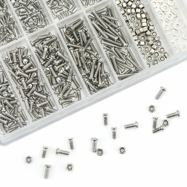 1000pcs Tiny Screws Nut + Screwdriver Watch Eyeglass Glasses Repair Tool Set Kit