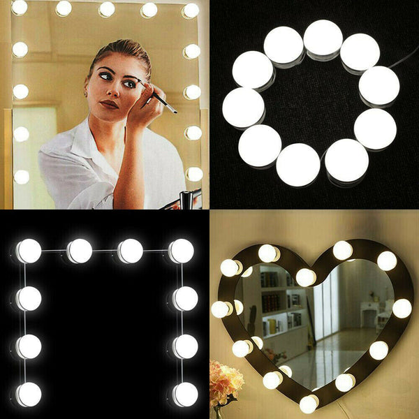 10Bulbs Dimmable Make Up Mirror Light Kit Vanity Light Makeup USB Lamp Hollywood