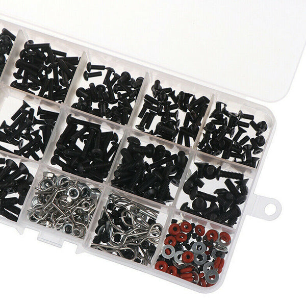 500Pcs Repair Tool and Screws Box Set for SCx10 TRX4 1/10 HSP RC WHP8LS1D M3 M4