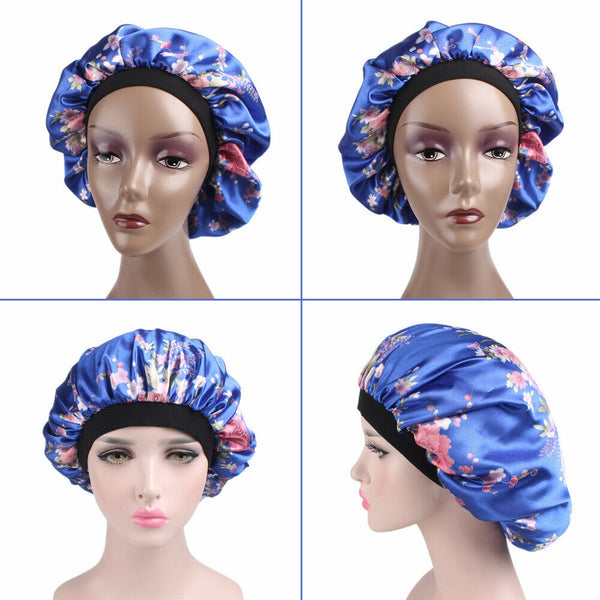 Women's Sleep Cap Nightcap-C2 Sleeping Bonnet Elastic Care Hot Hair Hat Satin