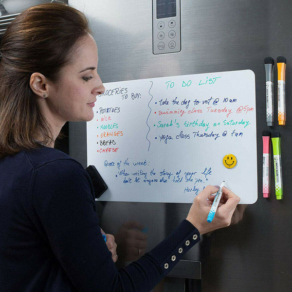 A5 Fridge Magnetic Whiteboard + Board Pen Marker Eraser Memo Reminder Magnet