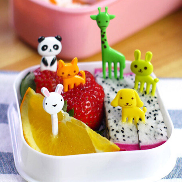 36pcs Fruit Kid Animal Fork Food Mini Forks Lunch Box Accessory Tool Decor