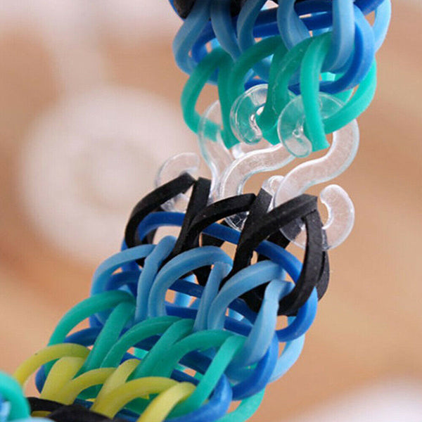 100Pcs S clips Loom Bands Plastic Refill Knit Kit DIY Ring Bracelet Gift Craft